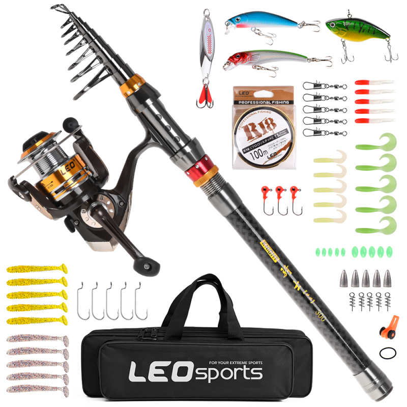 Fishing Hook Jig - Angelrute Spinn rolle Combo Kohle faser